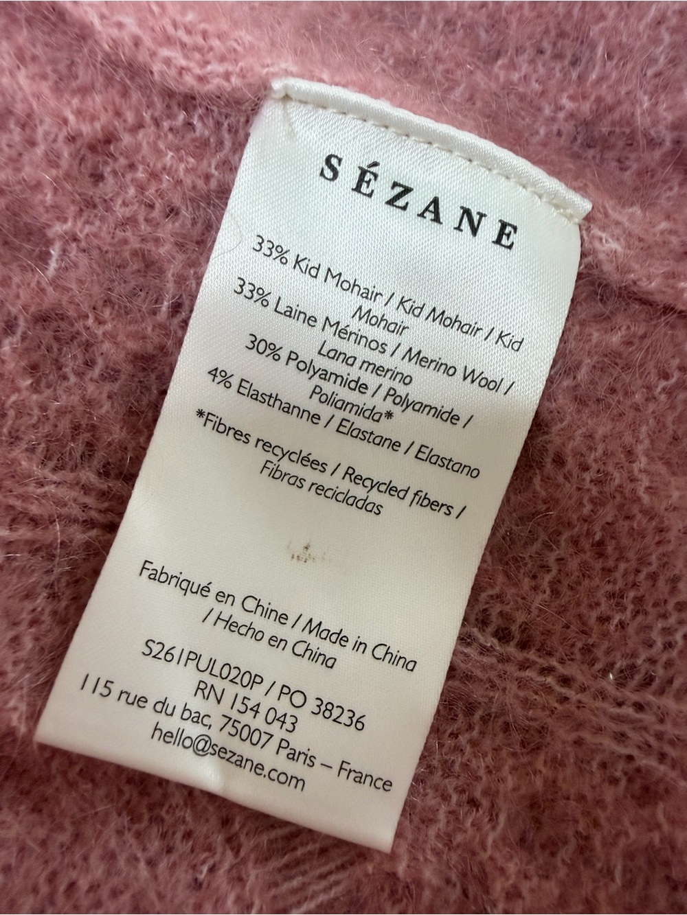 Sezane Odalie Sweater in Petal Pink size XS NEW - Picture 12 of 13